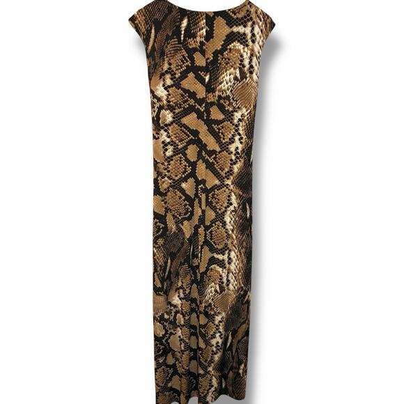 Chico's Dress NWT Size 1 (8/10) Liquid Knit Python Maida Maxi Lined Twist Front - Picture 3 of 7